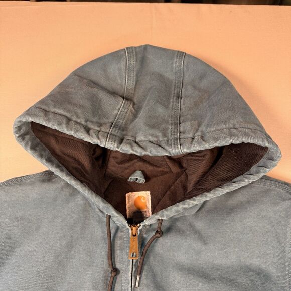 Women's XL Carhartt Hooded Active Jacket Rare Dark Teal WJ130-443 - Picture 3 of 9
